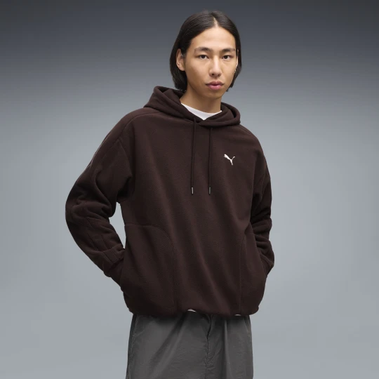 Zdjęcie produktu PUMA Męska zimowa bluza z kapturem Essentials Elevated o luźnym kroju, Odzież, Brązowy