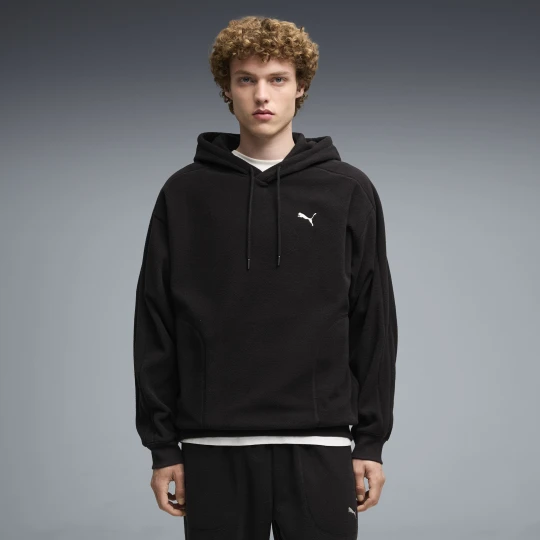 Zdjęcie produktu PUMA Męska zimowa bluza z kapturem Essentials Elevated o luźnym kroju, Odzież, Czarny