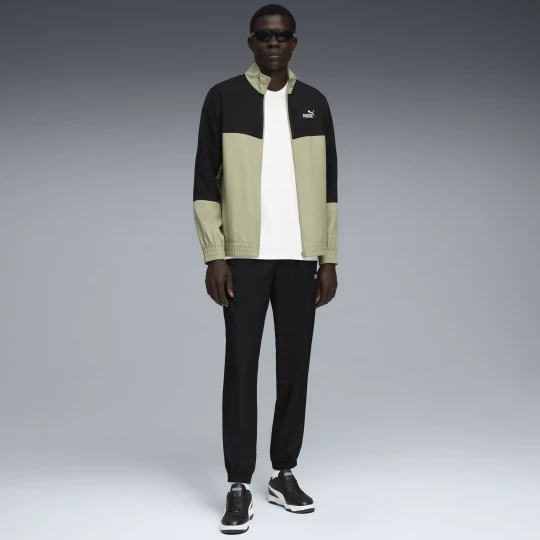 Zdjęcie produktu PUMA Męski dres z blokami kolorów z tkaniny, Odzież, Zielony