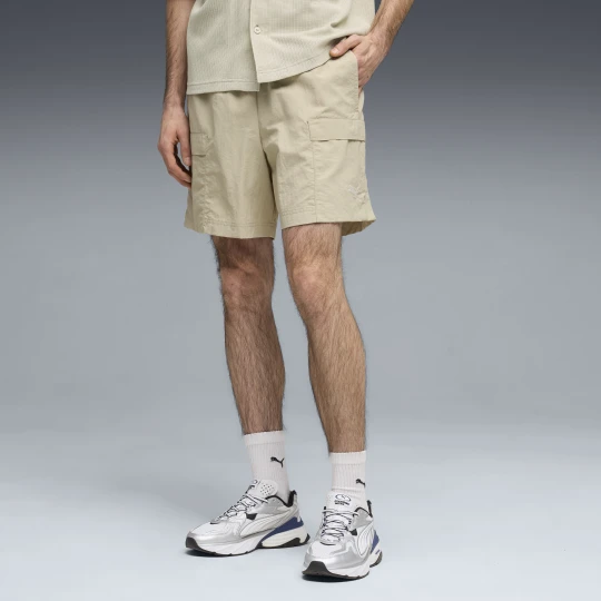 Zdjęcie produktu PUMA Męskie bojówki o luźnym kroju WARDROBE ESS 6", Odzież, Beżowy