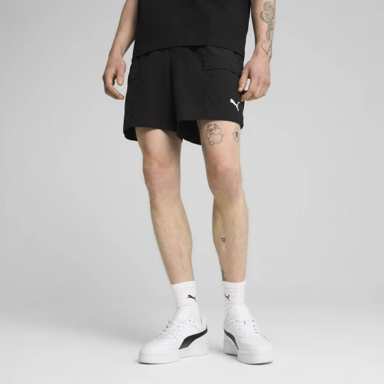 Zdjęcie produktu PUMA Męskie bojówki o luźnym kroju WARDROBE ESS 6", Odzież, Czarny