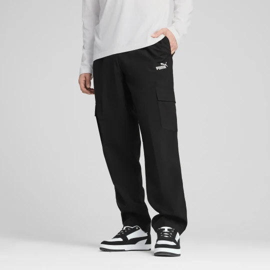 Zdjęcie produktu PUMA MÄ™skie bojÃ³wki z tkaniny Essentials z logo No. 1, OdzieÅ¼, Czarny