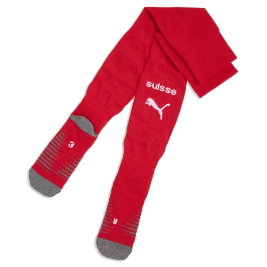Zdjęcie produktu PUMA Męskie skarpety piłkarskie w paski reprezentacji Szwajcarii 2026, Odzież, Czerwony