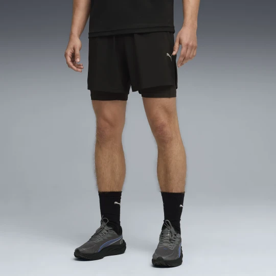 Zdjęcie produktu PUMA Męskie szorty do biegania Dreamrun 2 w 1 dryCELL 5", Odzież, Czarny