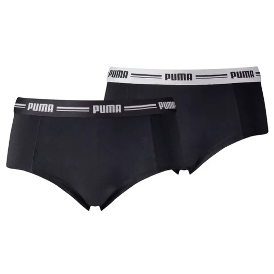 Zdjęcie produktu Puma Mini Short 2 Pack 603033001-200, Damskie, Czarne, majtki, bawełna, rozmiar: XS
