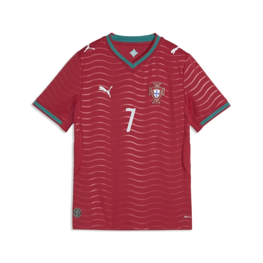 Zdjęcie produktu PUMA MÅ‚odzieÅ¼owa domowa koszulka zawodnika reprezentacji Portugalii 2026, Akcesoria, Czerwony