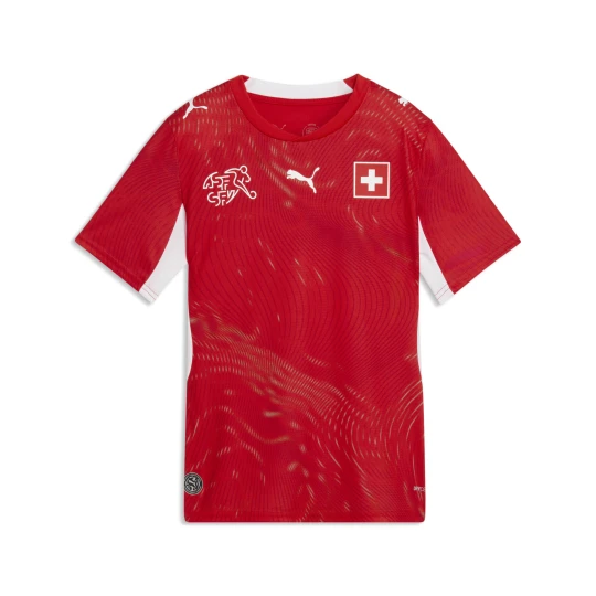 Zdjęcie produktu PUMA Młodzieżowa koszulka domowa reprezentacji Szwajcarii 2026, Akcesoria, Czerwony