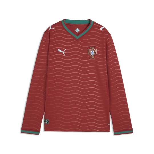 Zdjęcie produktu PUMA Młodzieżowa koszulka domowa z długim rękawem reprezentacji Portugalii 2026, Akcesoria, Czerwony