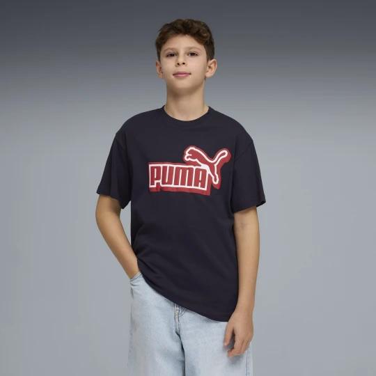 Zdjęcie produktu PUMA MÅ‚odzieÅ¼owa koszulka o luÅºnym kroju Essentials Logo Lab z grafikÄ…, OdzieÅ¼, Niebieski