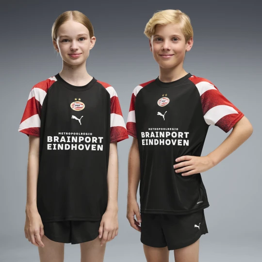 Zdjęcie produktu PUMA MÅ‚odzieÅ¼owa koszulka rozgrzewkowa PSV Eindhoven, OdzieÅ¼, Czarny