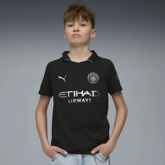Zdjęcie produktu PUMA Młodzieżowa koszulka wyjazdowa Manchester City 25/26, Odzież, Czarny
