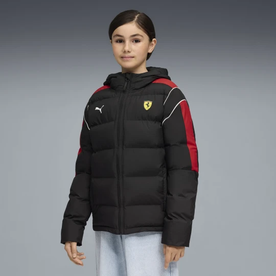 Zdjęcie produktu PUMA MÅ‚odzieÅ¼owa kurtka puchowa Scuderia Ferrari Sportswear MT7, OdzieÅ¼, Czarny