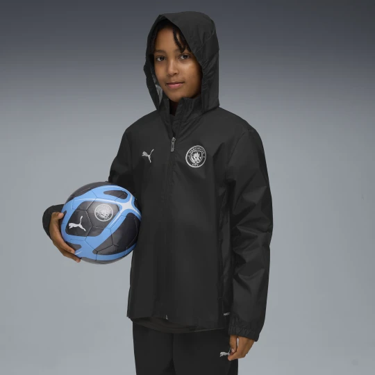 Zdjęcie produktu PUMA MÅ‚odzieÅ¼owa kurtka treningowa Manchester City All-Weather, OdzieÅ¼, Czarny