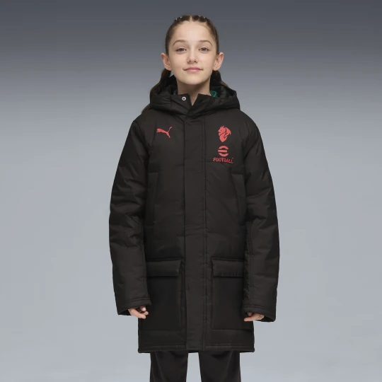 Zdjęcie produktu PUMA MÅ‚odzieÅ¼owa kurtka treningowa na zimÄ™ AC Milan, OdzieÅ¼, Czarny