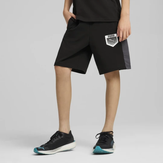 Zdjęcie produktu PUMA Młodzieżowe szorty dresowe Active Sports z grafiką, Odzież, Czarny