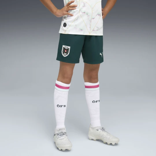 Zdjęcie produktu PUMA MÅ‚odzieÅ¼owe szorty reprezentacji Austrii 2026, OdzieÅ¼, Zielony