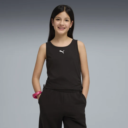 Zdjęcie produktu PUMA Młodzieżowy wąski top bez rękawów Essentials z wiązaniem, Akcesoria, Czarny