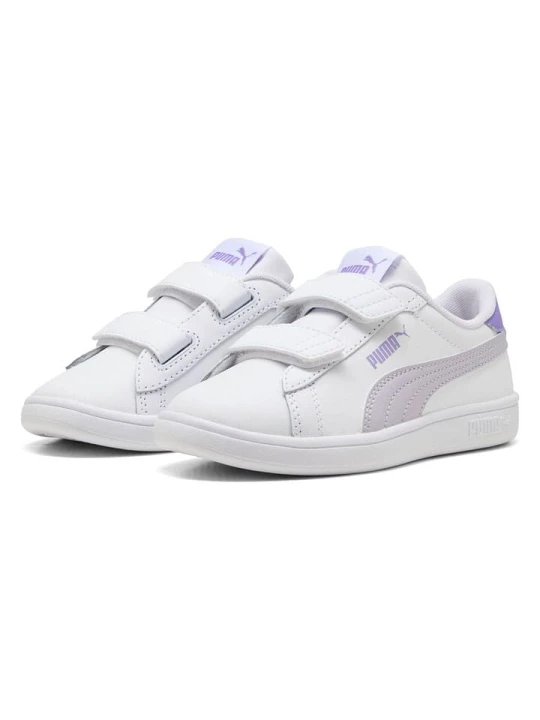 Zdjęcie produktu Puma Skórzane sneakersy "Puma Smash 3.0 L" w kolorze biało-fioletowym rozmiar: 28