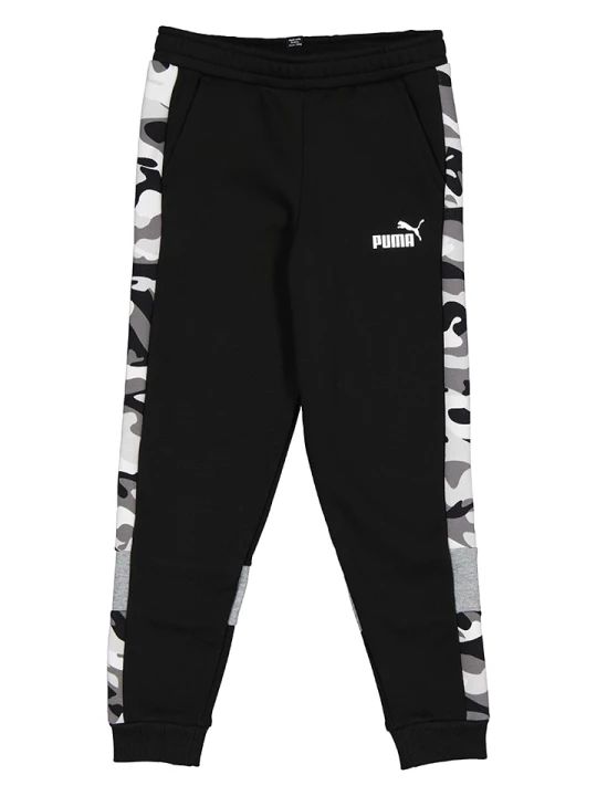 Zdjęcie produktu Puma Spodnie dresowe "ESS+ Camo" w kolorze czarno-białym rozmiar: 164