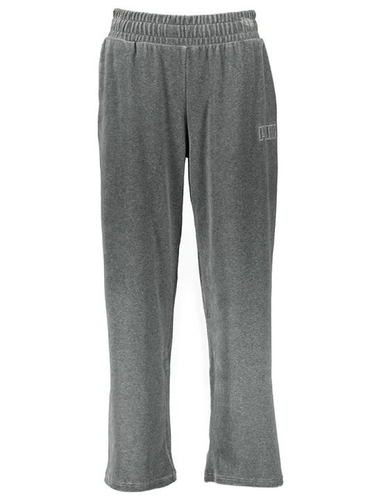 Zdjęcie produktu Puma Spodnie dresowe "Essentials Plus Velour" w kolorze szarym rozmiar: L