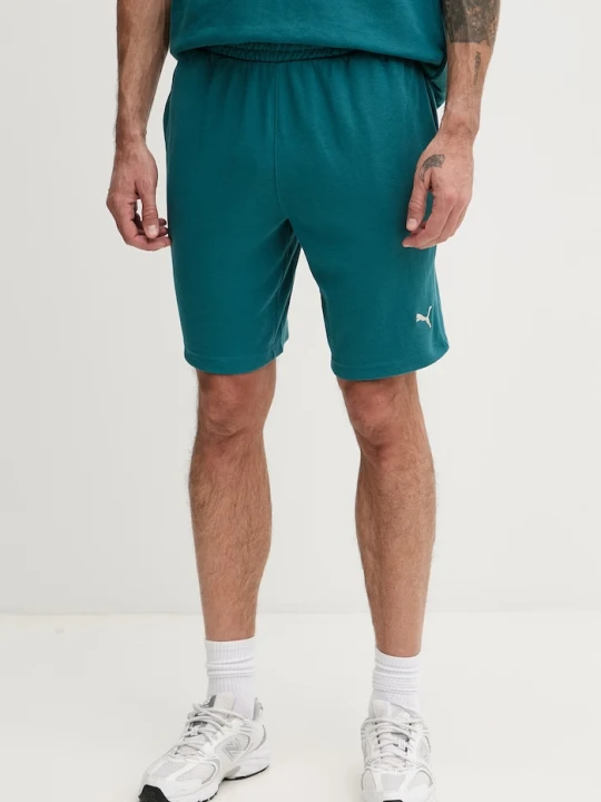 Zdjęcie produktu Puma szorty dresowe męskie z bawełną Essential Elevated turkusowy