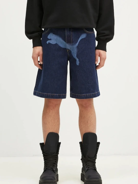 Zdjęcie produktu Puma szorty jeansowe bawełniane PUMA X A$AP ROCKY granatowy