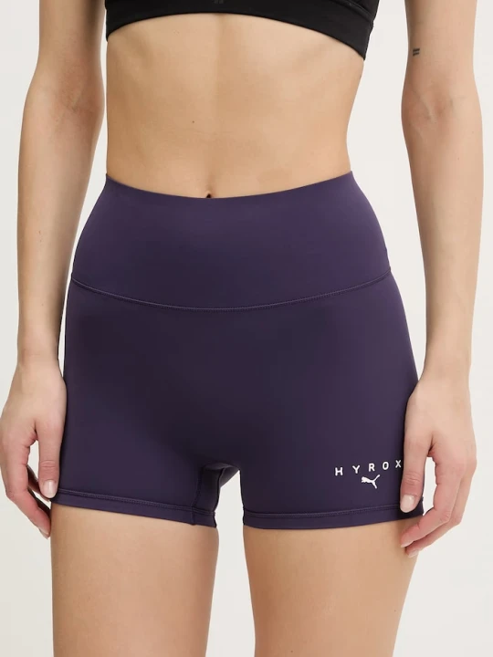 Zdjęcie produktu Puma szorty sportowe damskie Shapeluxe HYROX fioletowy