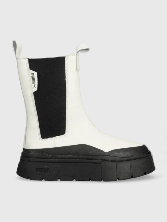 Zdjęcie produktu Puma sztyblety skórzane Mayze Stack biały