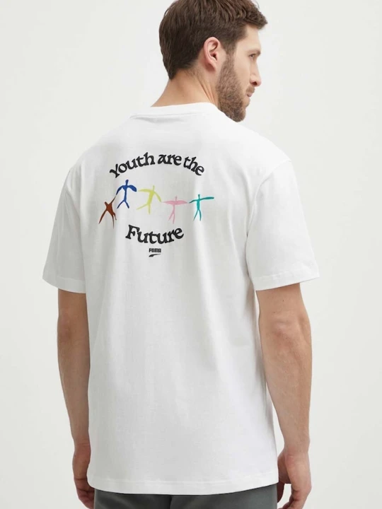 Zdjęcie produktu Puma t-shirt bawełniany beżowy