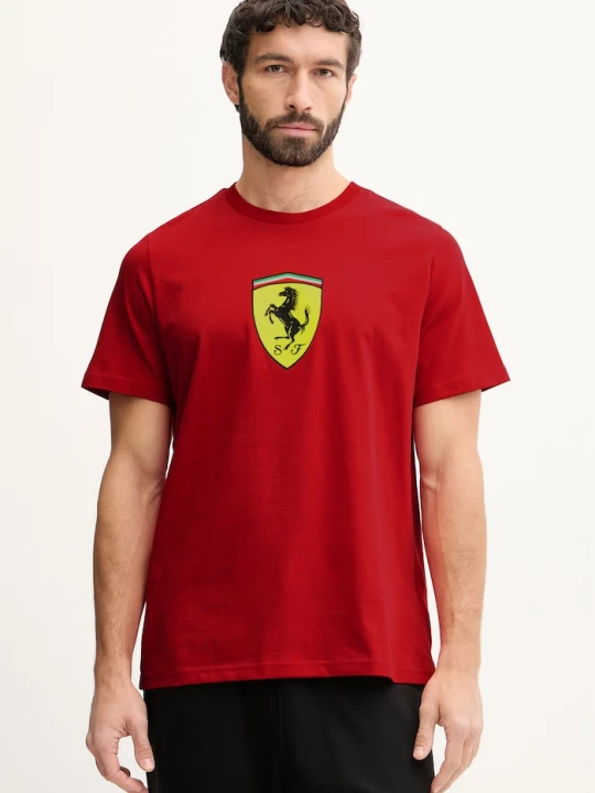 Zdjęcie produktu Puma t-shirt bawełniany Ferrari czerwony