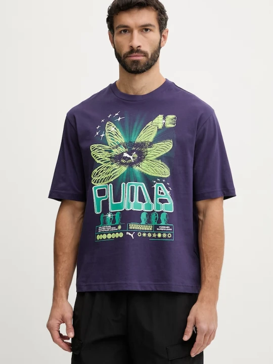 Zdjęcie produktu Puma t-shirt bawełniany GRAPHIC fioletowy