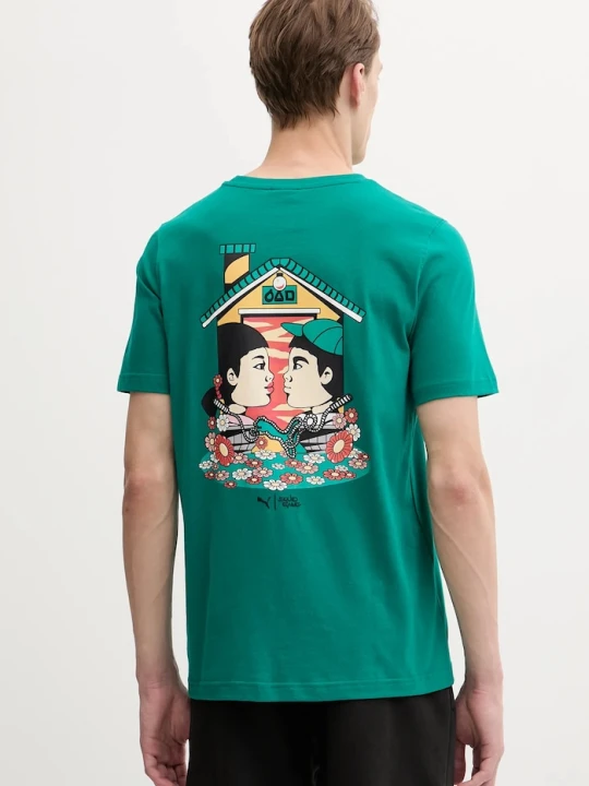 Zdjęcie produktu Puma t-shirt bawełniany PUMA x SQUID GAME zielony