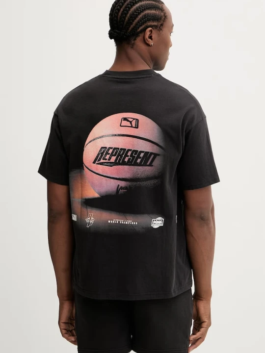 Zdjęcie produktu Puma t-shirt bawełniany Represent czarny