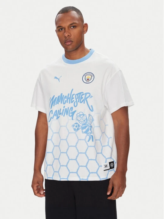 Zdjęcie produktu Puma T-Shirt CWC Hoops x Man City 631695 Biały Regular Fit