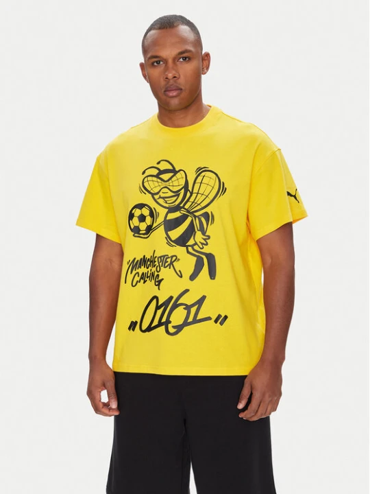 Zdjęcie produktu Puma T-Shirt CWC Hoops x Man City 631696 Żółty Regular Fit
