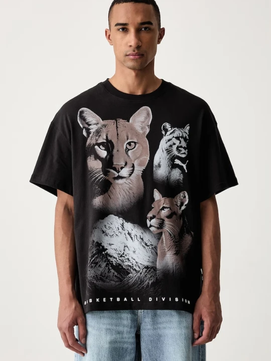 Zdjęcie produktu Puma T-shirt damski bawełniany DYLAN WILDCAT czarny