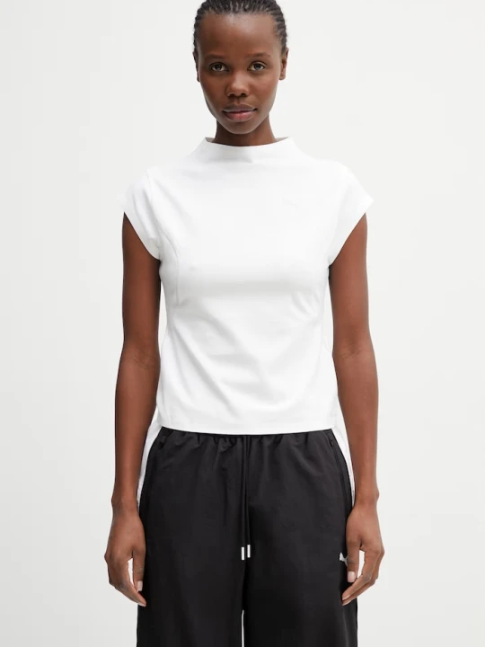 Zdjęcie produktu Puma t-shirt damski bawełniany z elastanem PUMATECH SENSE biały