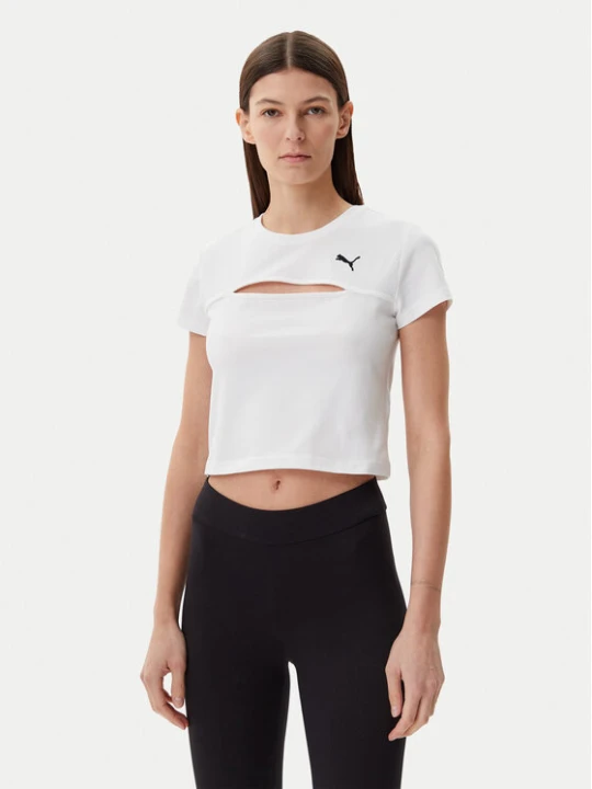 Zdjęcie produktu Puma T-Shirt Ess Cut-Out 631164 Biały Slim Fit