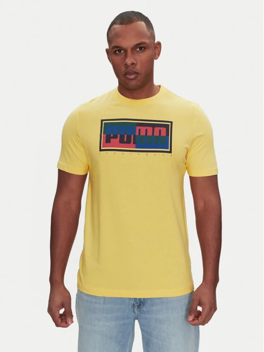Zdjęcie produktu Puma T-Shirt Graphics Box 684827 Żółty Regular Fit
