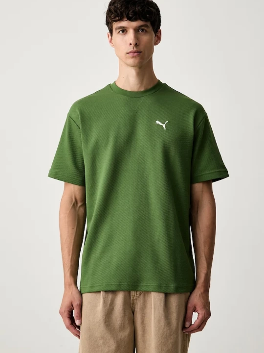 Zdjęcie produktu Puma T-shirt męski z bawełną Essentials Elevated zielony