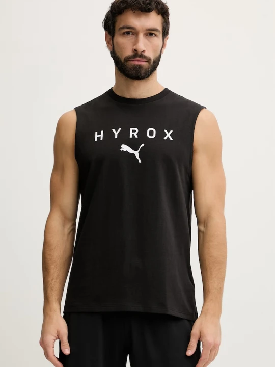 Zdjęcie produktu Puma t-shirt treningowy bawełniany Cutoff tank HYROX czarny
