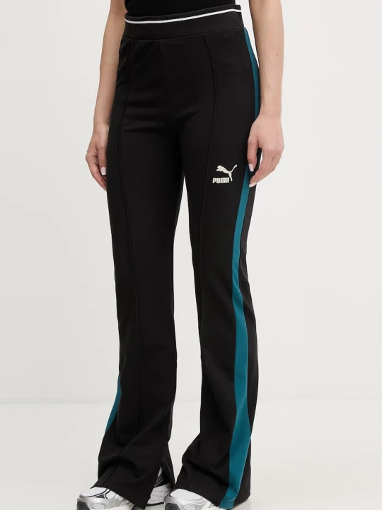 Zdjęcie produktu Puma T7 Classics Play Paris Flared spodnie dresowe damskie bawełniane z elastanem