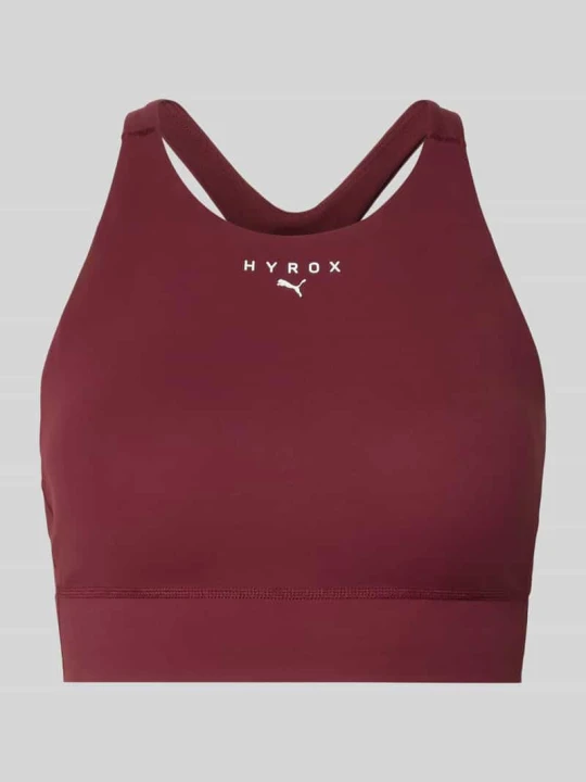 Zdjęcie produktu PUMA x HYROX - Biustonosz z nadrukiem z logo Bordowy