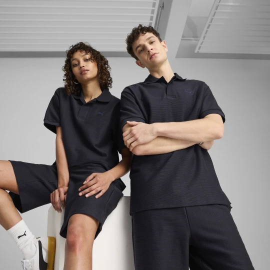 Zdjęcie produktu PUMA Żakardowa koszulka polo o luźnym kroju unisex PREMIUM ESS, Odzież, Niebieski