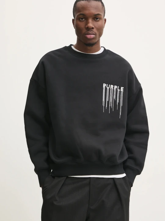 Zdjęcie produktu PURPLE BRAND bluza bawełniana HWT FLEECE CREWNECK czarny
