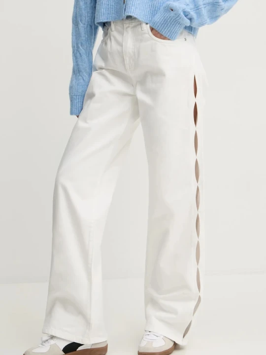 Zdjęcie produktu PURPLE BRAND jeansy WIDE SIDE CUT OUT biały