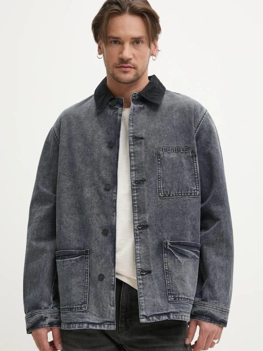 Zdjęcie produktu PURPLE BRAND kurtka jeansowa WORKWEAR ROYALTIES CANVAS szary