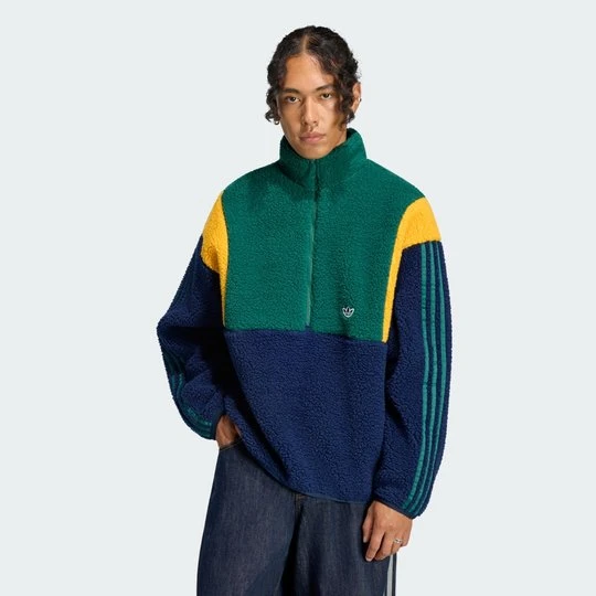 Zdjęcie produktu PUSZYSTA, POLAROWA BLUZA WINTER CLUB Z SUWAKIEM DO POŁOWY DŁUGOŚCI Adidas Night Indigo