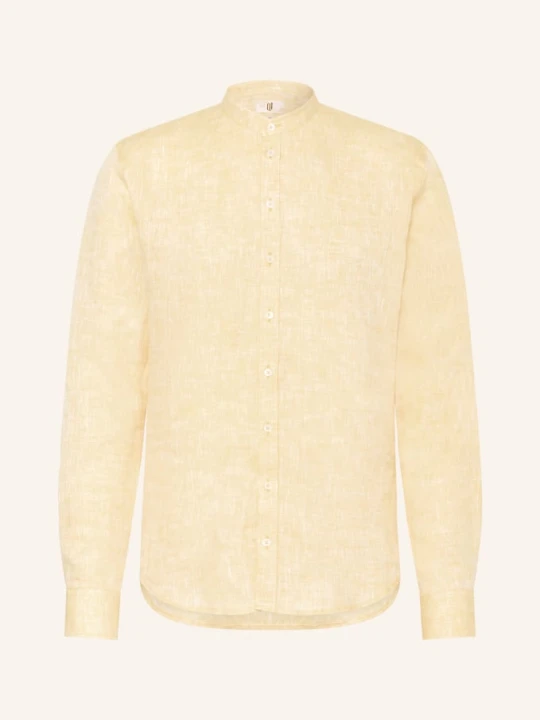 Zdjęcie produktu q1 Manufaktur Lniana Koszula O Kroju Slim Relaxed Fit Z Kołnierzem Stójką gelb ŻÓŁTY
