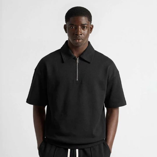 Zdjęcie produktu Quarter Zip T-Shirt Burocs czarny